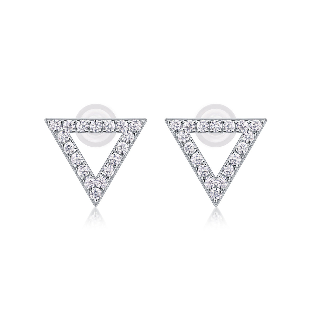 Luxe Divine Collection ~ Triangle Moissanite Silver Earrings