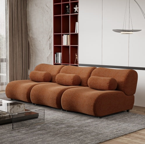 Luxe Divine Collection ~ Contemporary Modular Sofa With Plush Chenille Upholstery - 3-Seat Sectional With Deep Seating & Soft Backrest