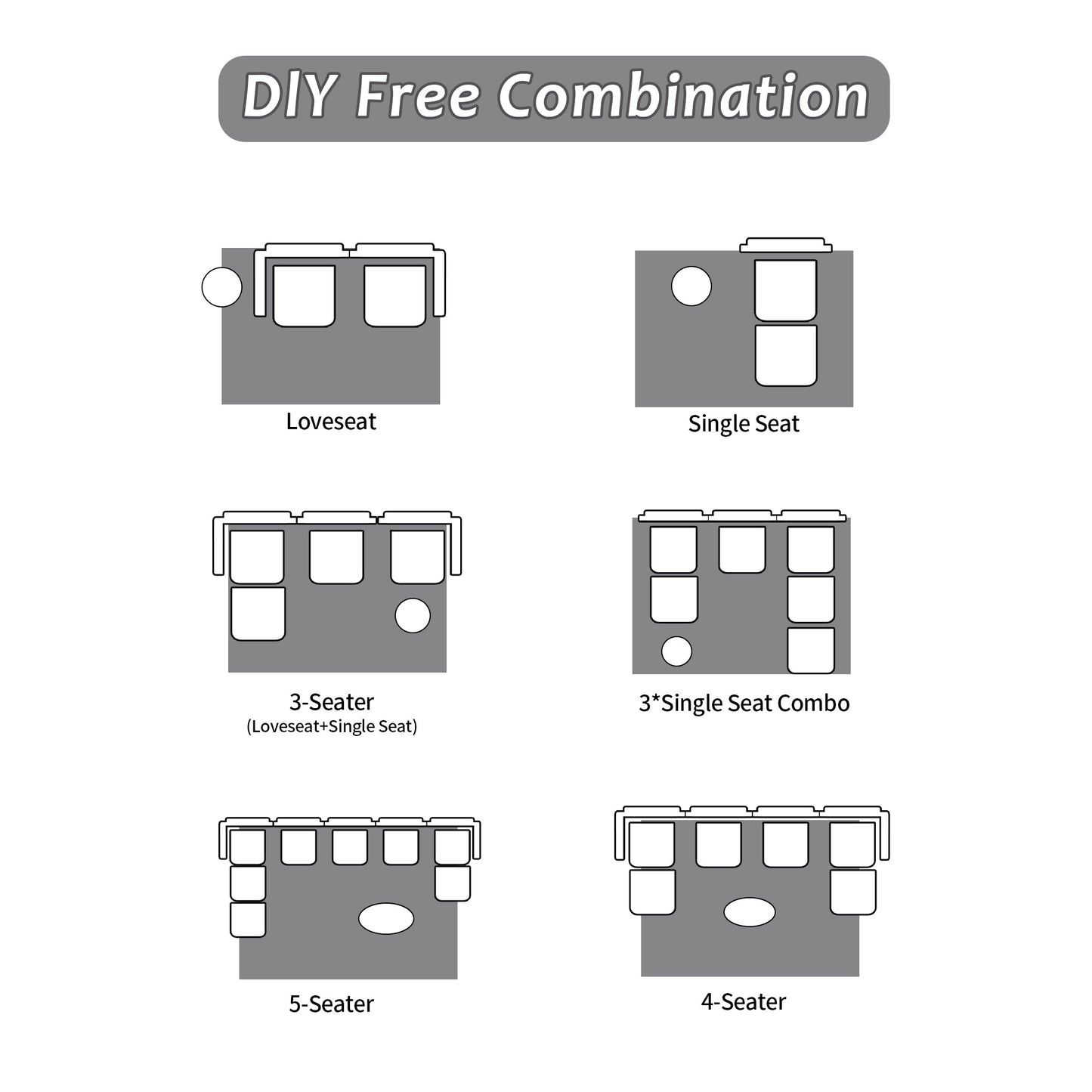 Modern Memory Foam Compressed Sofa,Large Sectional Couches For Living Room,Pet-Friendly Cloud Modular Sectional Sofa,Corduroy Fabric,Extra Deep Loveseat,No Assembly Required,GREY