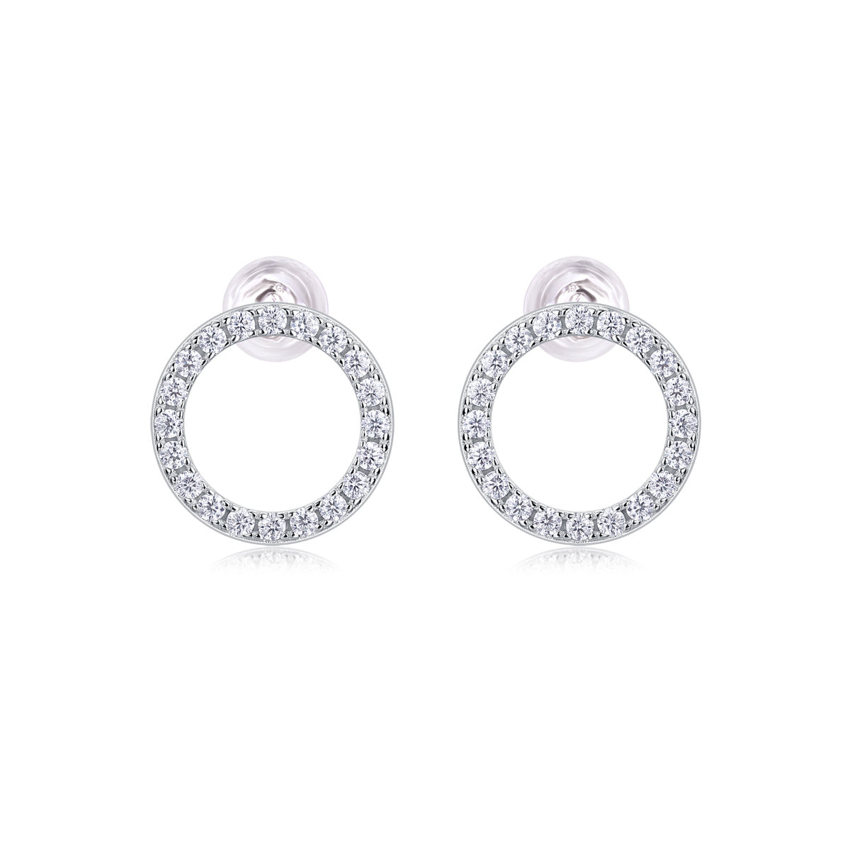 Luxe Divine Collection~ Round Moissanite Silver Earrings