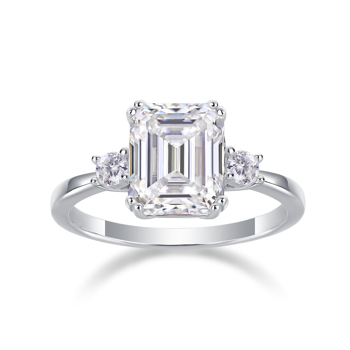 Luxe Divine Collection ~ Baguette Diamond Moissanite Silver Ring