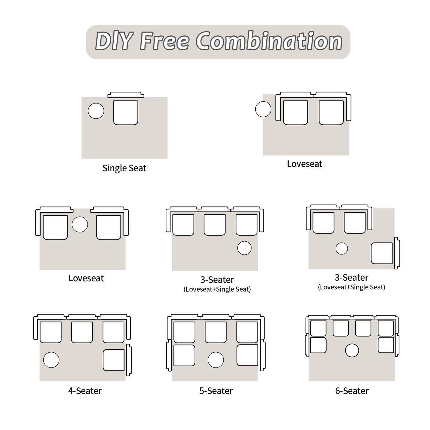 Compression Sofa,Convertible Floor Sofa Bed With Fixed-Shape Frame, Boneless Modular Sectional Sofa,No Assembly Required,Chenille Fabric,for Living Room Bedroom,Beige