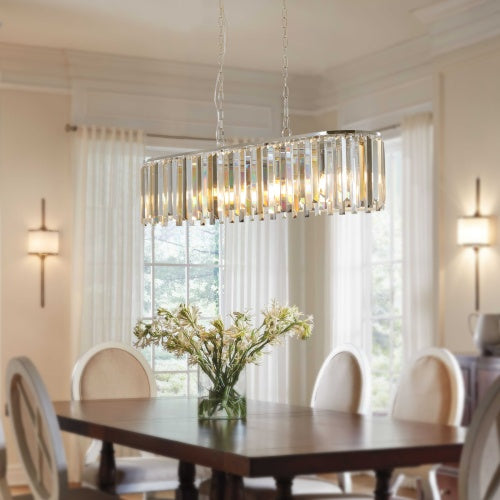 Luxe Divine Collection ~ Modern Oval Crystal Chandelier Luxury Home Decor Fixtures - No Bulbs
