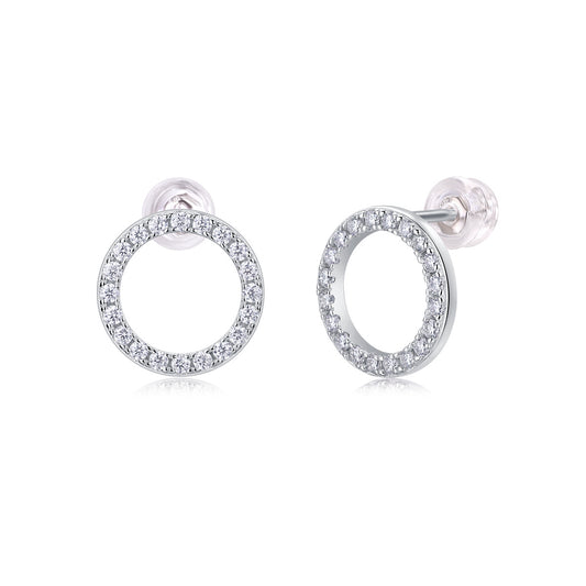 Luxe Divine Collection~ Round Moissanite Silver Earrings